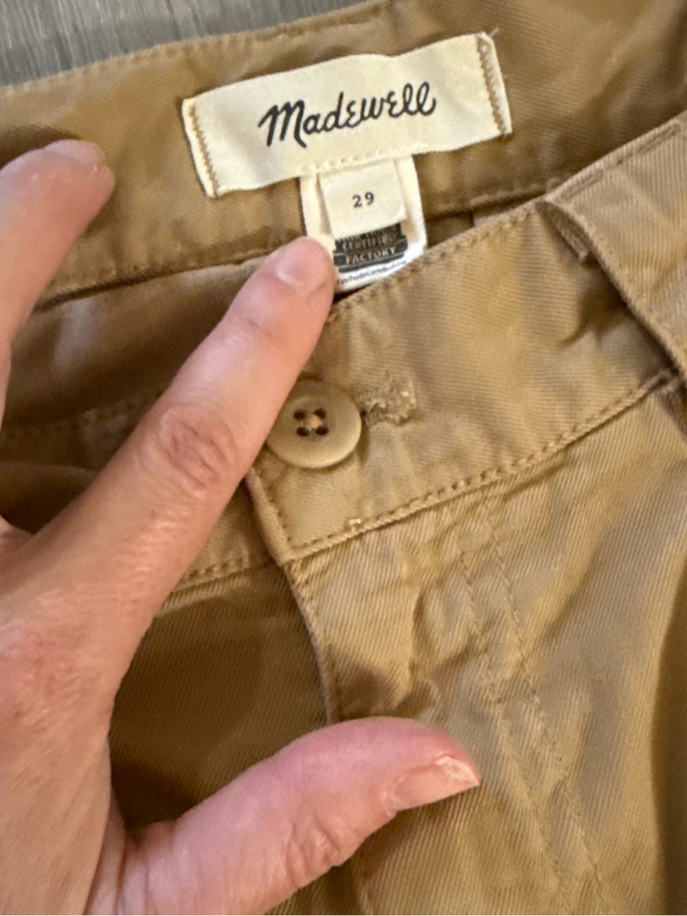 Madewell Women's Tan High-Rise Chino Trousers
